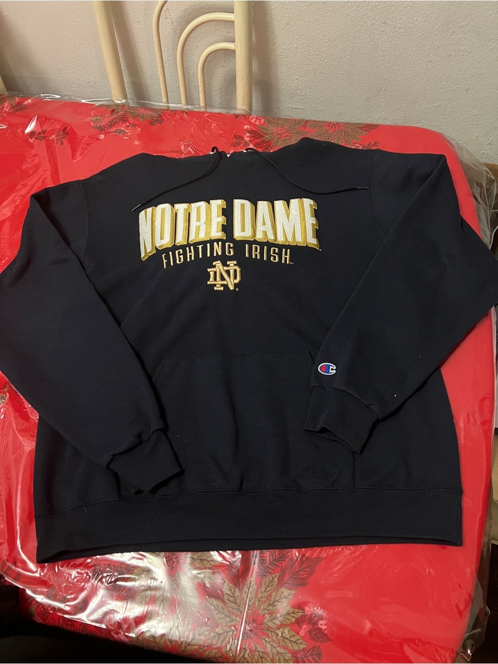 Champion Notre Dame Fighting Irish Sweatshirt Hoodie Size Large NCAA